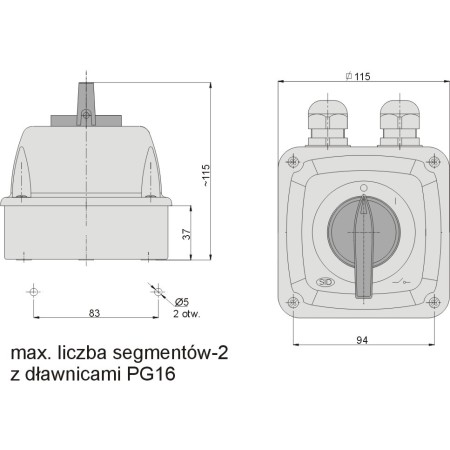 Łącznik krzywkowy ŁUK 40A